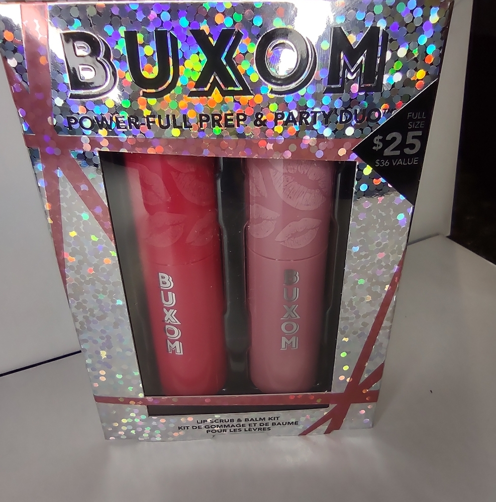 Buxom Power-Full Prep & Party Duo Dragon Fruit Lip Scrub Dolly Fever Lip Balm